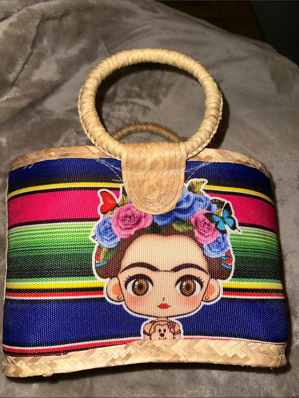 Woman’s hand made multi tan Frida Kahlo shoulder bag 🎀